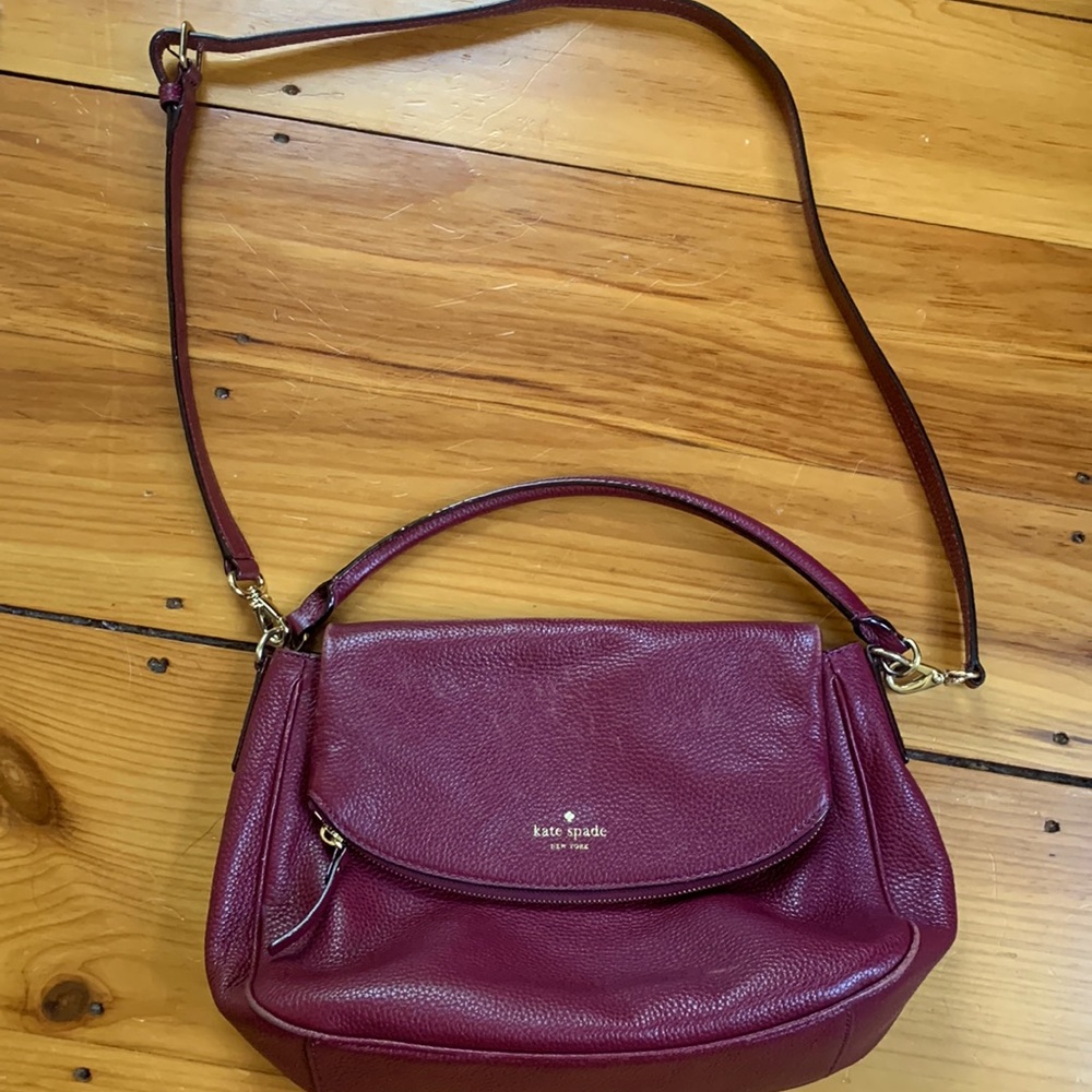 Kate Spade - hand bag - cranberry - 100% leather